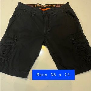 Mens Rock Revival Slim Shorts Size 36x23 Black Shorts